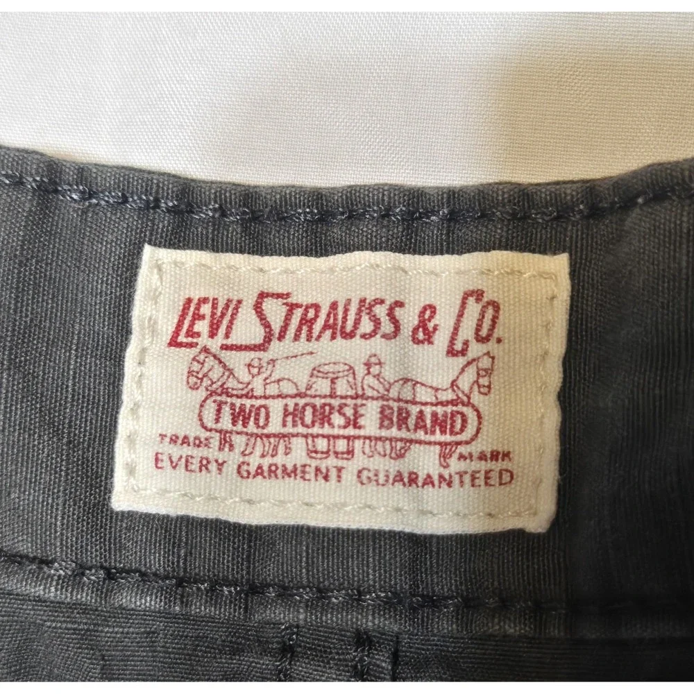 Levi's Cargo Shorts Mens 46 Black 100% Cotton Ripstop Utility Hiking Casual